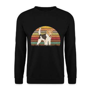 Fox Terrier Vintage Wirehaired Fox Terrier Gift - Unisex Sweatshirt - black - Front - Alina (178cm) & Michal (187cm)