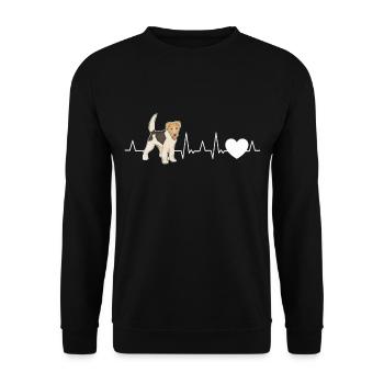 Fox terrier heartbeat wirehaired fox terrier - Unisex Sweatshirt - black - Front - Alina (178cm) & Michal (187cm)