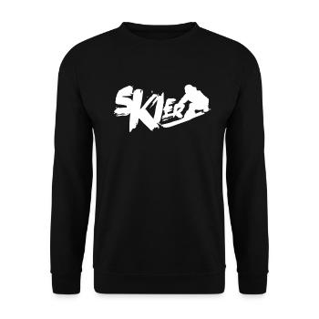 Skifahrer Skiurlaub Skifahren Ski fahren Skier - Unisex Pullover - Schwarz - Vorne - Alina (178cm) & Michal (187cm)