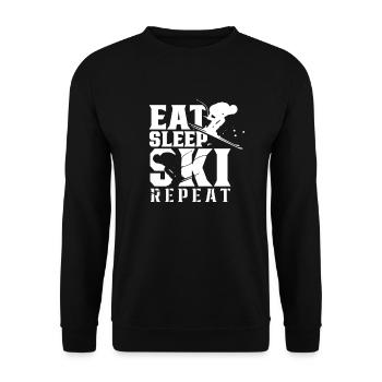 Eat Sleep Ski Repeat Skis de ski - Sweat-shirt Unisexe - noir - Devant - Alina (178cm) & Michal (187cm)