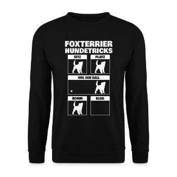 Foxterrier Hundetricks Drahthaar-Foxterrier - Unisex Pullover - Schwarz - Vorne - Alina (178cm) & Michal (187cm)
