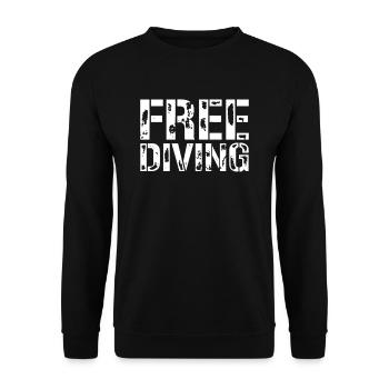 I love freediving, freediving, freediving - Unisex Sweatshirt - black - Front - Alina (178cm) & Michal (187cm)
