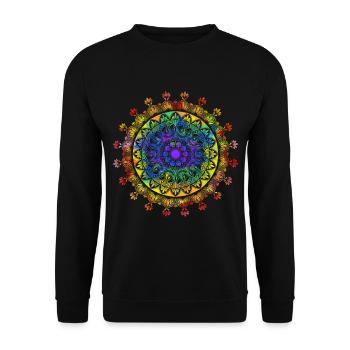 Mandala spirituel avec ornements indiens - Sweat-shirt Unisexe - noir - Devant - Alina (178cm) & Michal (187cm)