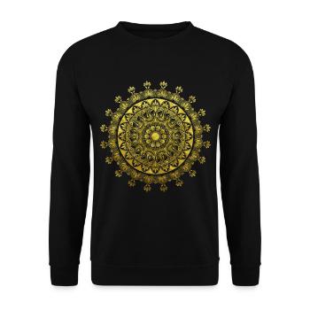Golden Mandala Design Spiritual Gift - Unisex Sweatshirt - black - Front - Alina (178cm) & Michal (187cm)