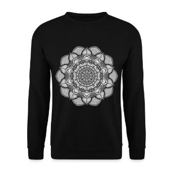 Mandala fleur de vie comme cadeau spirituel - Sweat-shirt Unisexe - noir - Devant - Alina (178cm) & Michal (187cm)