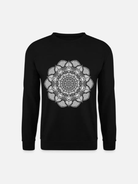 Blume des Lebens Mandala als spirituelles Geschenk - Unisex Pullover - Schwarz