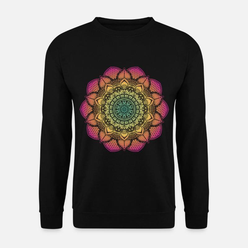 lebendiges Mandala Yoga Blume des Lebens Geschenk - Unisex Pullover - Schwarz