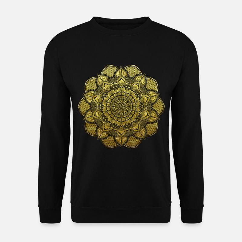 Mandala Yoga Blume des Lebens gold Geschenkidee - Unisex Pullover - Schwarz