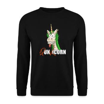 Punkicorn provocation punk unicorn Iro punk rock - Unisex Sweatshirt - black - Front - Alina (178cm) & Michal (187cm)