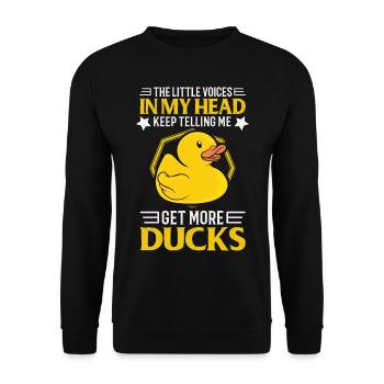 Gummienten Badeenten Quitscheente Sammler Spruch - Unisex Pullover - Schwarz - Vorne - Alina (178cm) & Michal (187cm)