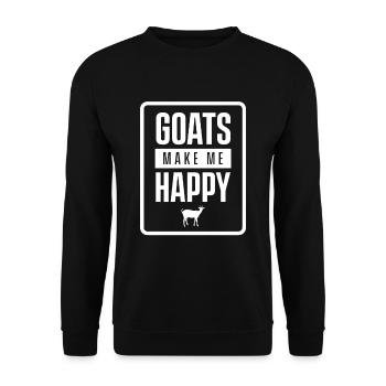 Goats make me happy goat farm goat - Unisex Sweatshirt - black - Front - Alina (178cm) & Michal (187cm)