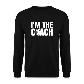 Ich bin der Basketball Trainer Basketballtrainer - Unisex Pullover - Schwarz - Vorne - Alina (178cm) & Michal (187cm)