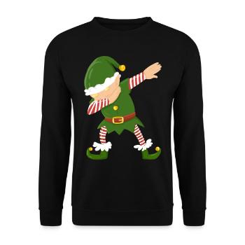 Elf dab dabbing Christmas funny trend gift - Unisex Sweatshirt - black - Front - Alina (178cm) & Michal (187cm)
