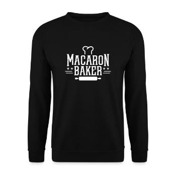Macaron Bäcker Süßigkeit Französisch Macarons - Unisex Pullover - Schwarz - Vorne - Alina (178cm) & Michal (187cm)