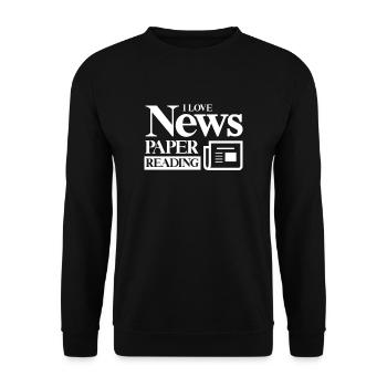 I love reading newspaper magazine readers - Unisex Sweatshirt - black - Front - Alina (178cm) & Michal (187cm)