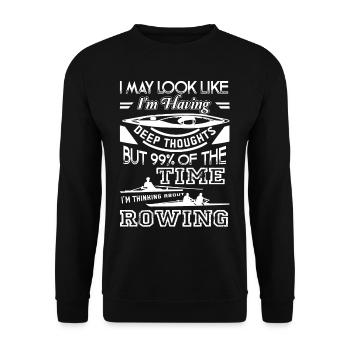 Rudern Über Rudern nachdenken - Unisex Pullover - Schwarz - Vorne - Alina (178cm) & Michal (187cm)