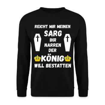 Lustige Bestatter Friedhof Bestattung Geschenke - Unisex Pullover - Schwarz - Vorne - Alina (178cm) & Michal (187cm)