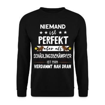 Schädlingsbekämpfer Kammerjäger Geschenke - Unisex Pullover - Schwarz - Vorne - Alina (178cm) & Michal (187cm)