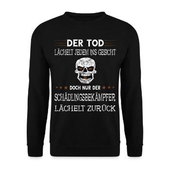 Schädlingsbekämpfer Kammerjäger Geschenke - Unisex Pullover - Schwarz - Vorne - Alina (178cm) & Michal (187cm)