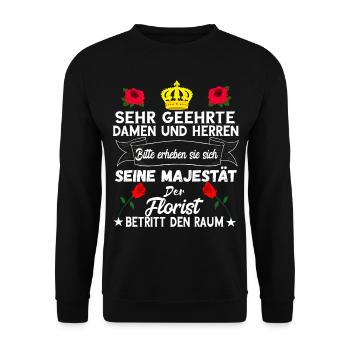 Florist Floristik Blumenhändler Floristen Geschenk - Unisex Pullover - Schwarz - Vorne - Alina (178cm) & Michal (187cm)
