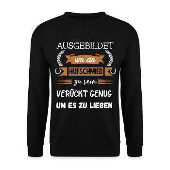 Hufschmied Pferde Hufeisen Schmied Geschenke - Unisex Pullover - Schwarz - Vorne - Alina (178cm) & Michal (187cm)