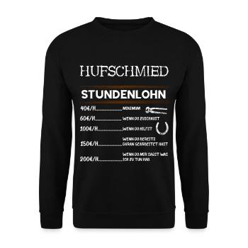 Hufschmied Pferde Hufeisen Schmied Geschenke - Unisex Pullover - Schwarz - Vorne - Alina (178cm) & Michal (187cm)