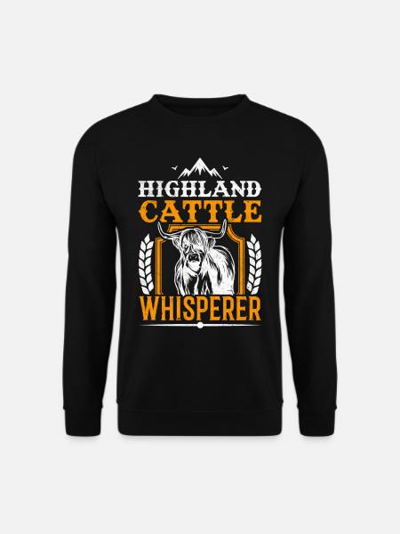 Highland Cattle Whisperer Kuh Rinder Bauer - Unisex Pullover - Schwarz
