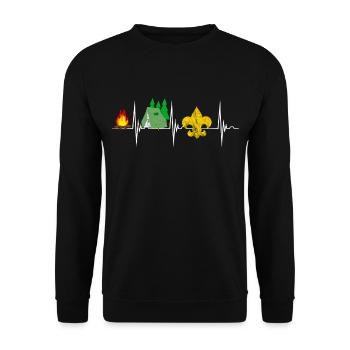 Pfadfinder Scout Camper Camping Geschenke - Unisex Pullover - Schwarz - Vorne - Alina (178cm) & Michal (187cm)