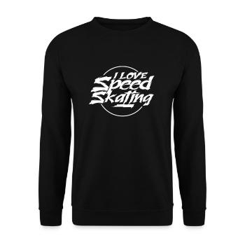 I love speed skating, speed skating, speed skating - Unisex Sweatshirt - black - Front - Alina (178cm) & Michal (187cm)