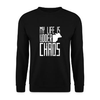 Vaches vache veau lait vache boeuf - Sweat-shirt Unisexe - noir - Devant - Alina (178cm) & Michal (187cm)