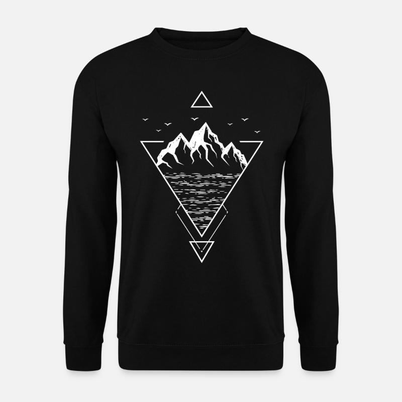 Modern Geometric Nature Mountains Hipster - Unisex Sweatshirt - black