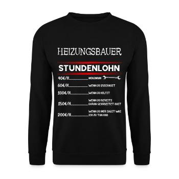 Heizungsbauer Anlagenmechaniker Sanitär Geschenke - Unisex Pullover - Schwarz - Vorne - Alina (178cm) & Michal (187cm)