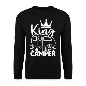 King Of The Camper Citation drôle de camping disant - Sweat-shirt Unisexe - noir - Devant - Alina (178cm) & Michal (187cm)
