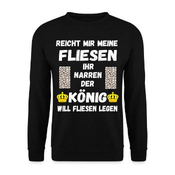 Fliesenleger Fliesen Legen Bodenleger Geschenke - Unisex Pullover - Schwarz - Vorne - Alina (178cm) & Michal (187cm)