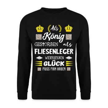 Fliesenleger Fliesen Legen Bodenleger Geschenke - Unisex Pullover - Schwarz - Vorne - Alina (178cm) & Michal (187cm)