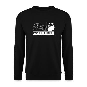 Psychiatre psychiatre neurologue psychiatrie - Sweat-shirt Unisexe - noir - Devant - Alina (178cm) & Michal (187cm)