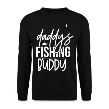 Daddy's Fishing Buddy Niedliche Kinder Hobby - Unisex Pullover - Schwarz - Vorne - Alina (178cm) & Michal (187cm)