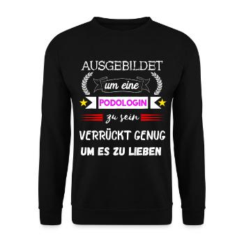 Podologe Fußpflege Pediküre Podologie Geschenke - Unisex Pullover - Schwarz - Vorne - Alina (178cm) & Michal (187cm)