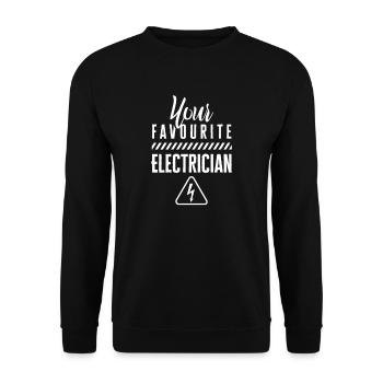 Dein liebster Elektriker Elektrik Elektrikerin - Unisex Pullover - Schwarz - Vorne - Alina (178cm) & Michal (187cm)