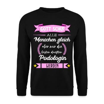 Podologe Fußpflege Pediküre Podologie Geschenke - Unisex Pullover - Schwarz - Vorne - Alina (178cm) & Michal (187cm)