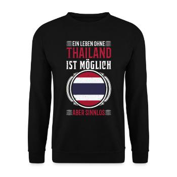 Thailand Urlaub Reise Geschenk - Unisex Pullover - Schwarz - Vorne - Alina (178cm) & Michal (187cm)
