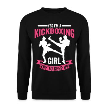 Kickboxing girl gift - Unisex Sweatshirt - black - Front - Alina (178cm) & Michal (187cm)