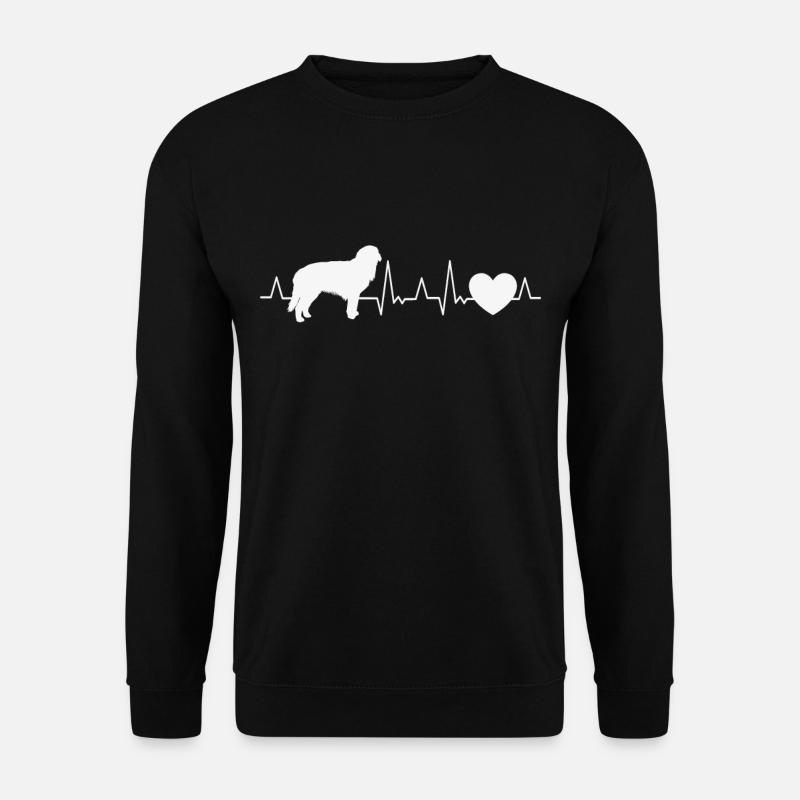 Hovawart Herzschlag Hundebesitzer Hunde Geschenk - Unisex Pullover - Schwarz