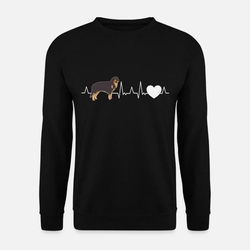 Hovawart Herzschlag Hundebesitzer Hunde Geschenk - Unisex Pullover - Schwarz