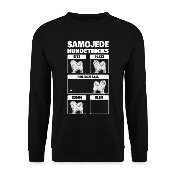 Samojede Hundetricks Schlittenhund Samojeden - Unisex Pullover - Schwarz - Vorne - Alina (178cm) & Michal (187cm)