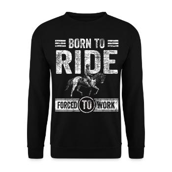 Cadeau né pour monter des chevaux - Sweat-shirt Unisexe - noir - Devant - Alina (178cm) & Michal (187cm)