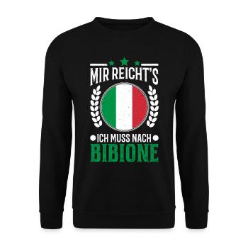 Mir reichts Ich muss nach Bibione Urlaub Geschenk - Unisex Pullover - Schwarz - Vorne - Alina (178cm) & Michal (187cm)