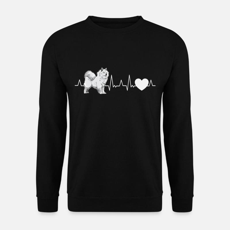 Samojede Herzschlag Schlittenhund Samojeden - Unisex Pullover - Schwarz