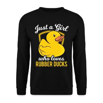 Canard en caoutchouc Juste une fille qui aime les canards en caoutchouc - Sweat-shirt Unisexe - noir - Devant - Alina (178cm) & Michal (187cm)