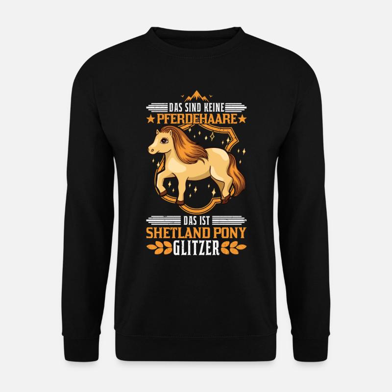 Shetland Pony Glitzer Shetty Pferdehaare Reiterin - Unisex Pullover - Schwarz